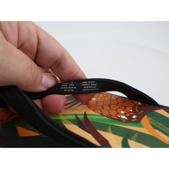 Olukai Puawe Womens Flip Flops Size 6 Cloud Black Flower Sole Sandals Slides - Picture 7 of 8